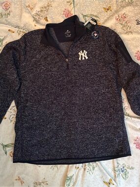 Genuine Merchandise Men's Navy Heather 1/4 Zip Yankees Pullover